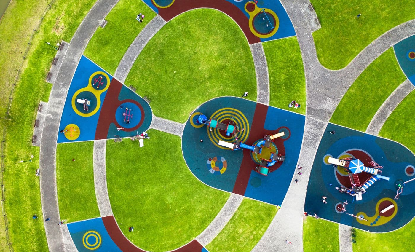 Plano cenit del parque Simón Bolívar y su naturaleza